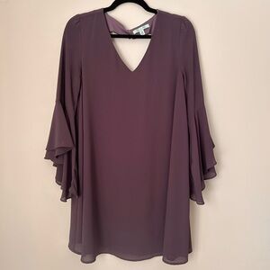Purple Bell Sleeve Dress